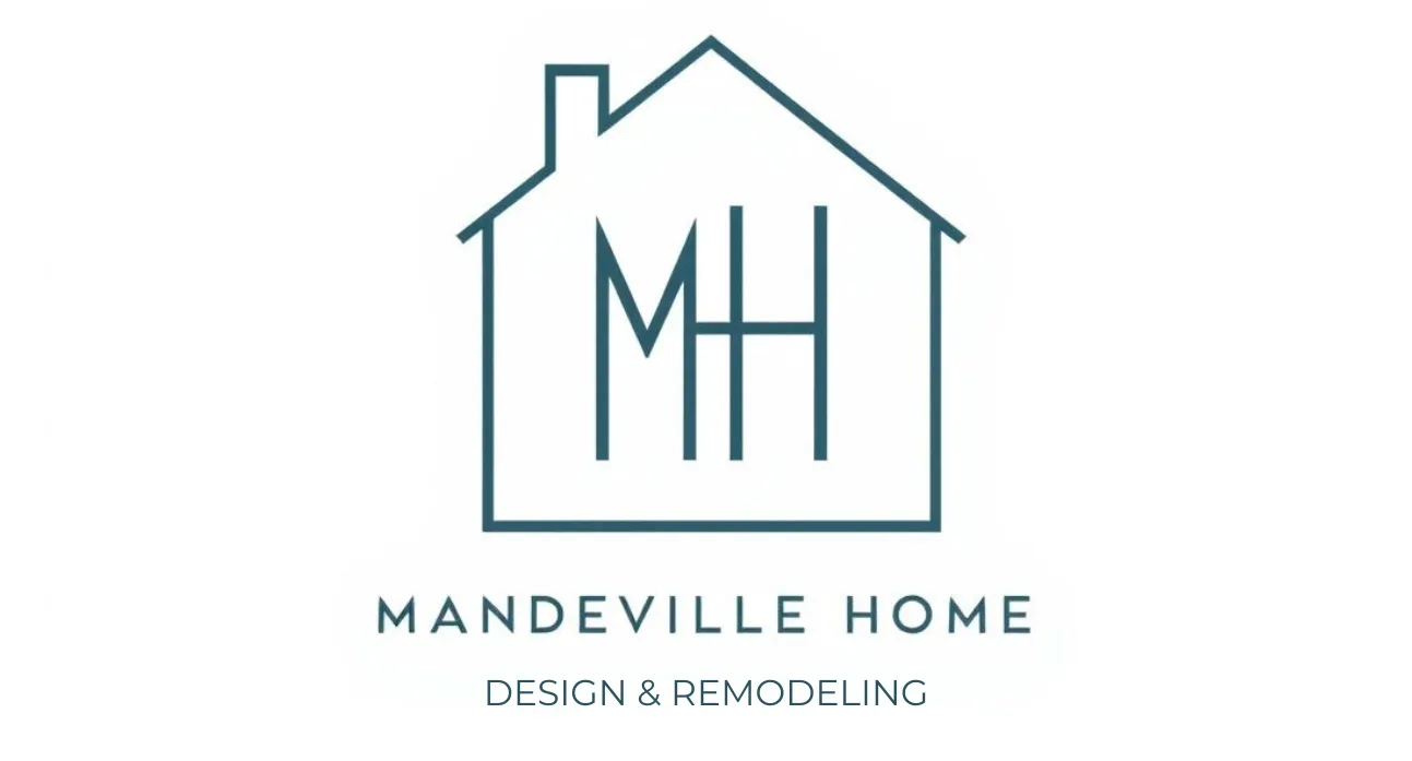 Mandeville Home logo: House outline with teal MH initials; text